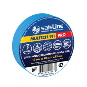 Изолента Safeline черная, 15мм*5м, 150 мкм, Auto