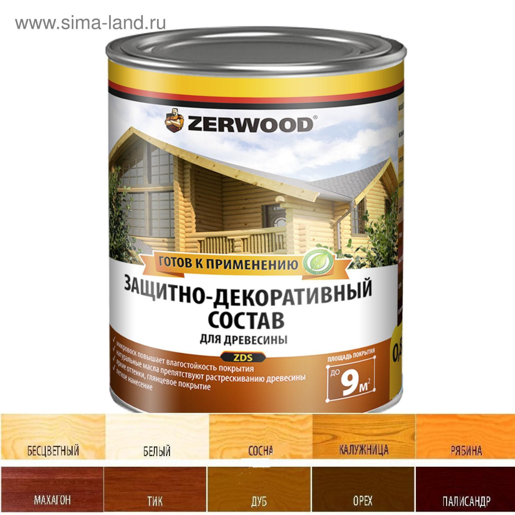 Защитно-декоративный состав "Zerwood ZDS" калужница, 0.85л